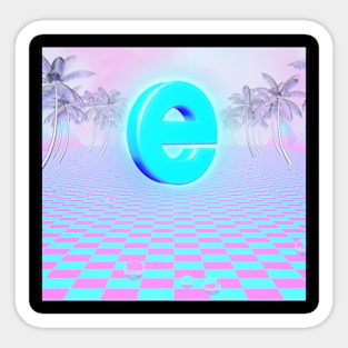 E! For Extreme Vaporwave Design Sticker